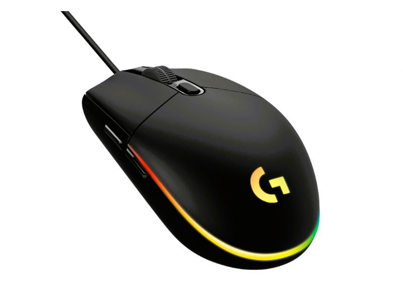 Logitech G102 gaming mouse under 1500 with RGB lighting and comfortable grip for FPS gaming